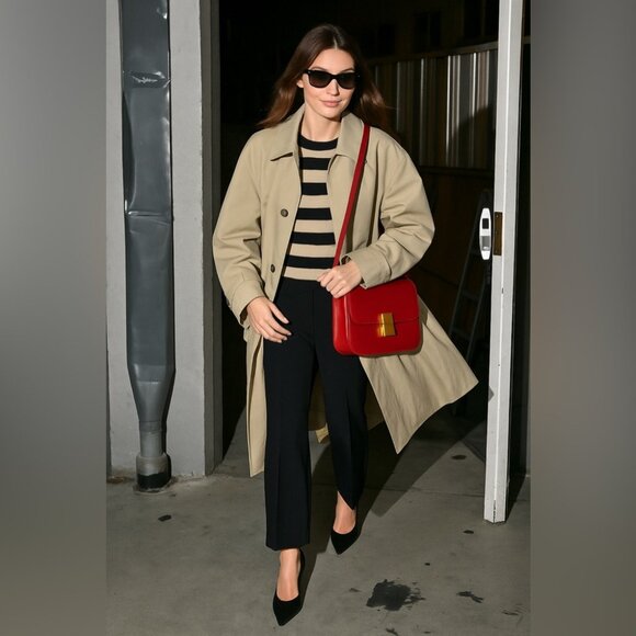 SOLD CÉLINE Calfskin Box Bag | Red | Medium - Picture 2 of 16